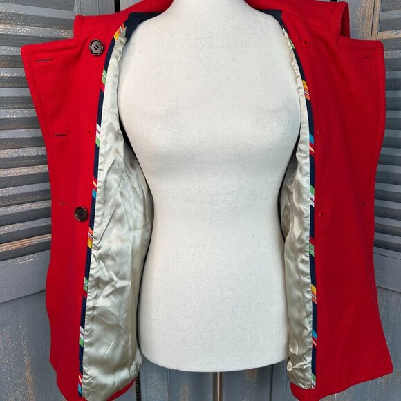 J. Crew Sadie Double Breasted Belted Wool Coat Poppy Red Sz 2 - Picture 14 of 16